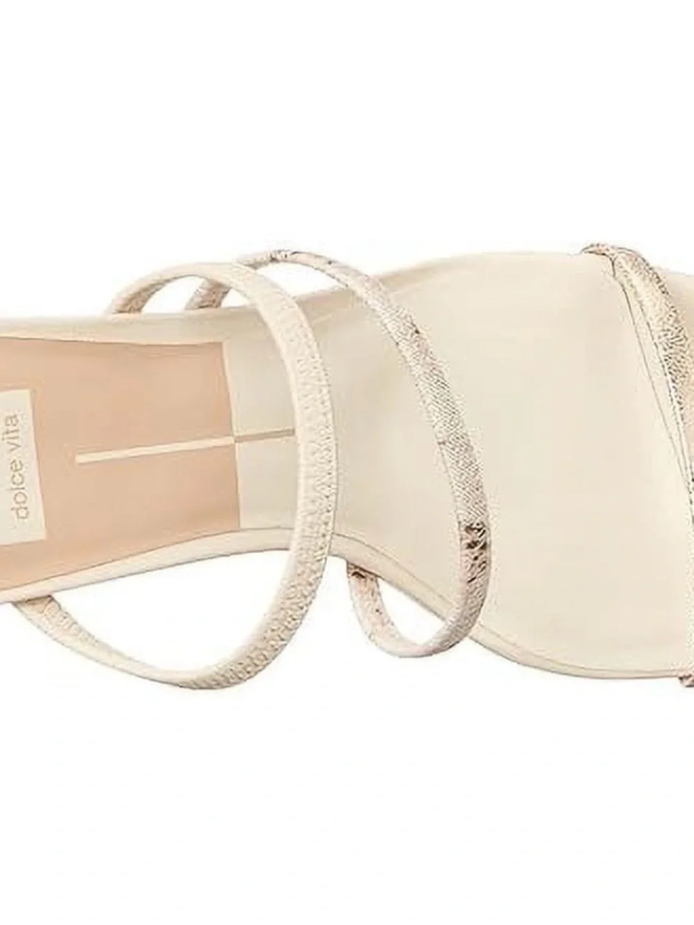 Dolce Vita Prisma- Strappy Metallic Cream Block Heel Sandals - 8